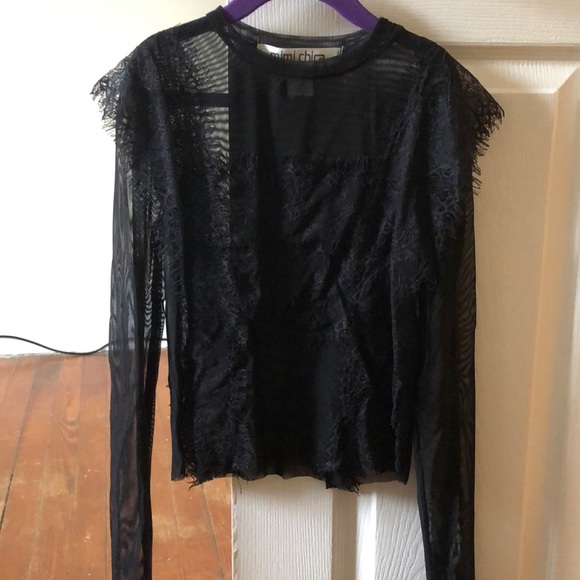 Sheer black Lacey top - Picture 1 of 1